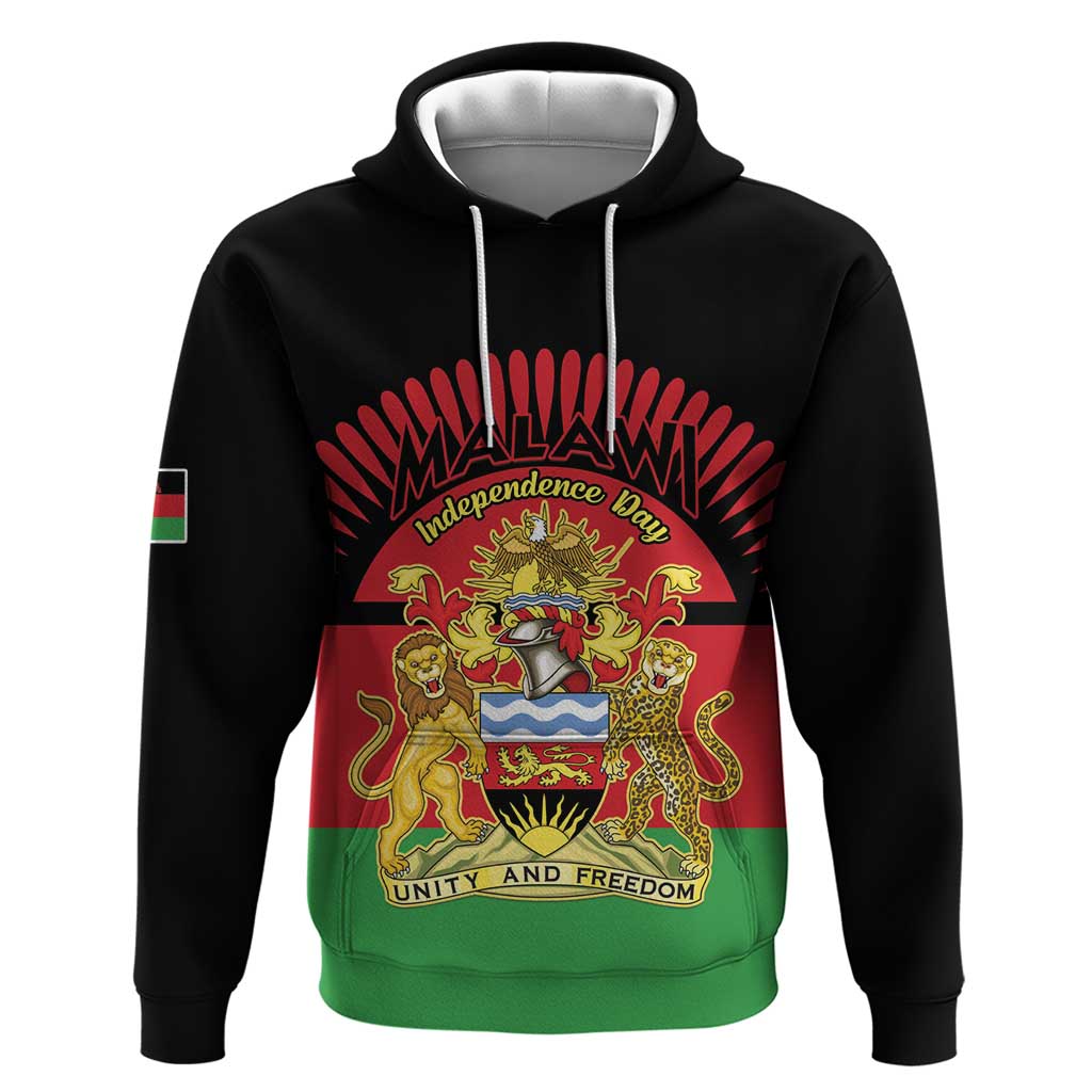 Personalized Malawi Independence Day Zip Hoodie Coat Of Arms Flag Style