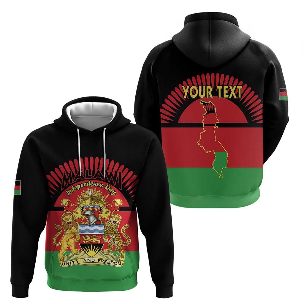 Personalized Malawi Independence Day Zip Hoodie Coat Of Arms Flag Style