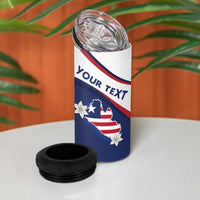 Personalized Liberia Independence Day 4 in 1 Can Cooler Tumbler Coat Of Arms Pepper Flowers