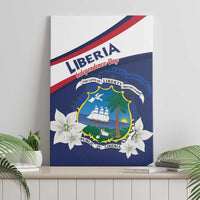 Liberia Independence Day Canvas Wall Art Coat Of Arms Pepper Flowers
