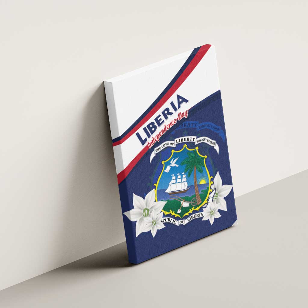 Liberia Independence Day Canvas Wall Art Coat Of Arms Pepper Flowers