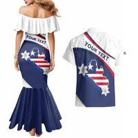 Personalized Liberia Independence Day Couples Matching Mermaid Dress and Hawaiian Shirt Coat Of Arms Pepper Flowers