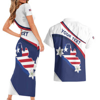Personalized Liberia Independence Day Couples Matching Short Sleeve Bodycon Dress and Hawaiian Shirt Coat Of Arms Pepper Flowers