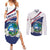 Personalized Liberia Independence Day Couples Matching Summer Maxi Dress and Long Sleeve Button Shirt Coat Of Arms Pepper Flowers