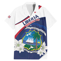 Personalized Liberia Independence Day Family Matching Mermaid Dress and Hawaiian Shirt Coat Of Arms Pepper Flowers