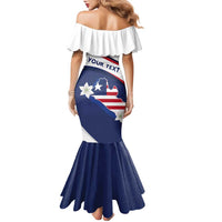 Personalized Liberia Independence Day Family Matching Mermaid Dress and Hawaiian Shirt Coat Of Arms Pepper Flowers