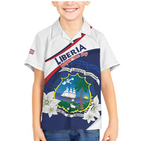 Personalized Liberia Independence Day Family Matching Mermaid Dress and Hawaiian Shirt Coat Of Arms Pepper Flowers