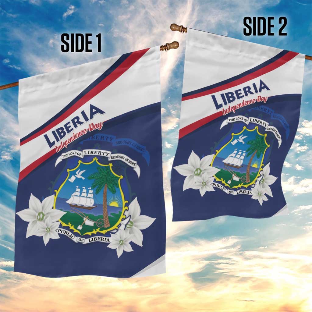 Liberia Independence Day Garden Flag Coat Of Arms Pepper Flowers