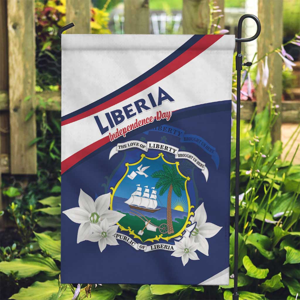 Liberia Independence Day Garden Flag Coat Of Arms Pepper Flowers