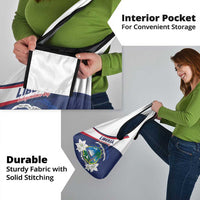 Liberia Independence Day Grocery Bag Coat Of Arms Pepper Flowers