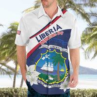 Personalized Liberia Independence Day Hawaiian Shirt Coat Of Arms Pepper Flowers
