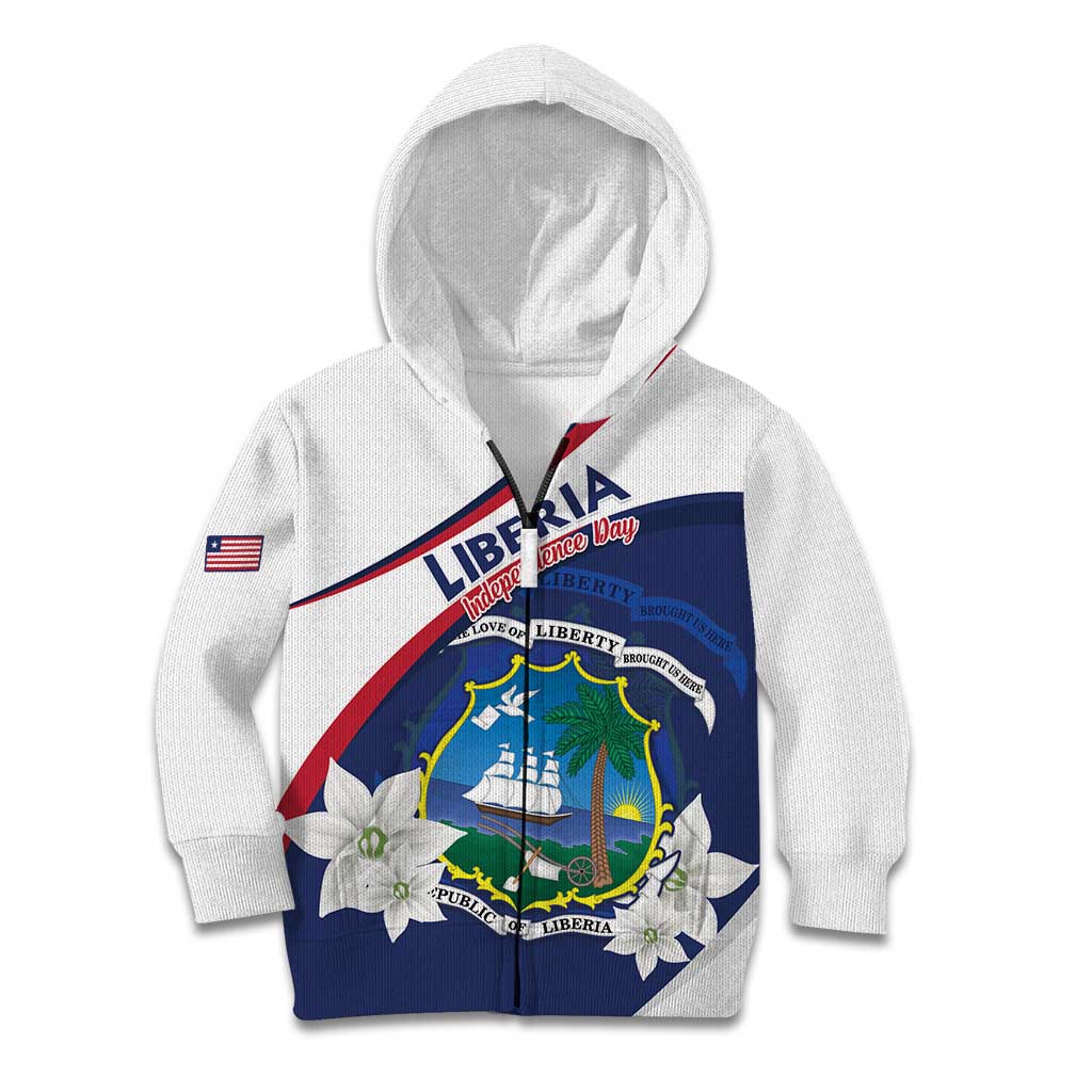 Personalized Liberia Independence Day Kid Hoodie Coat Of Arms Pepper Flowers