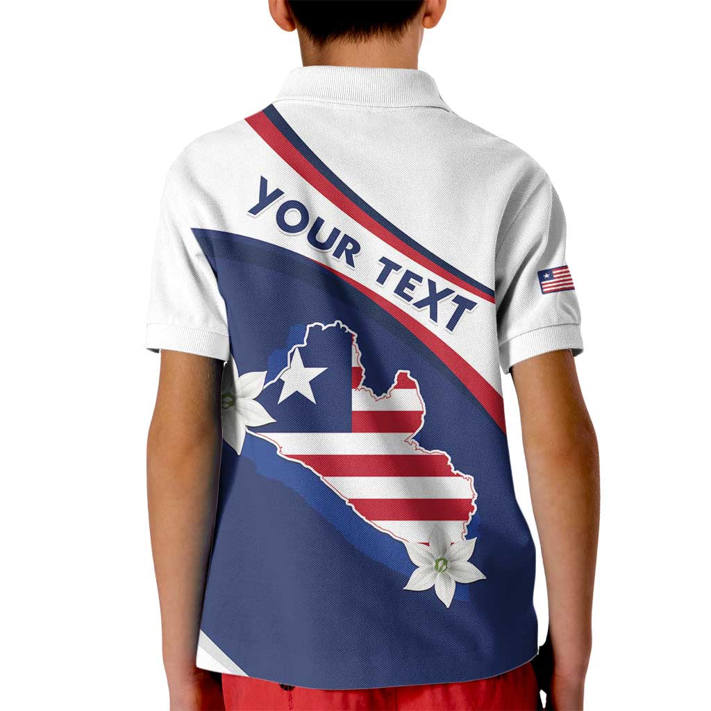 Personalized Liberia Independence Day Kid Polo Shirt Coat Of Arms Pepper Flowers