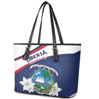 Liberia Independence Day Leather Tote Bag Coat Of Arms Pepper Flowers