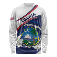 Personalized Liberia Independence Day Long Sleeve Shirt Coat Of Arms Pepper Flowers