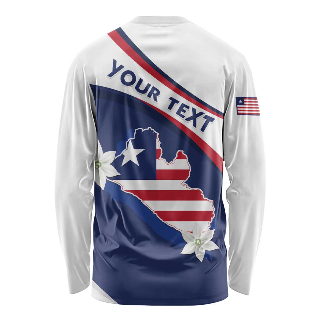 Personalized Liberia Independence Day Long Sleeve Shirt Coat Of Arms Pepper Flowers