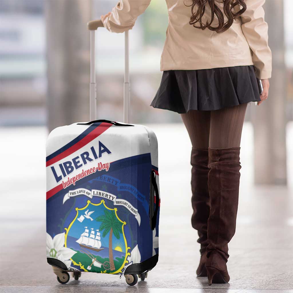 Liberia Independence Day Luggage Cover Coat Of Arms Pepper Flowers