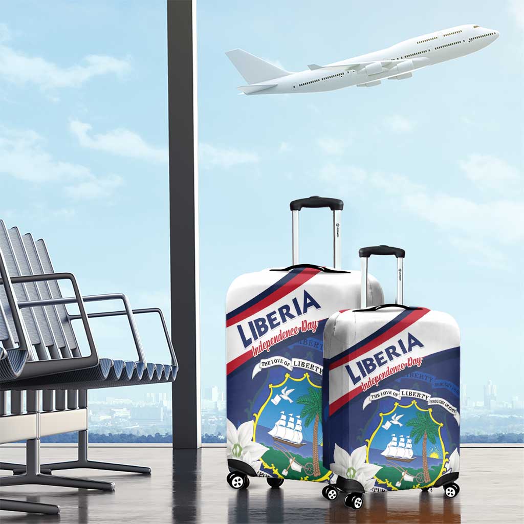 Liberia Independence Day Luggage Cover Coat Of Arms Pepper Flowers