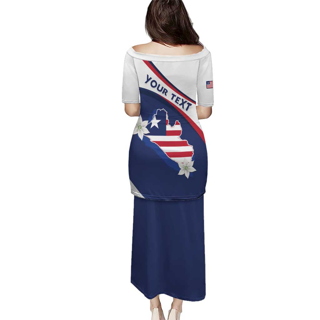 Personalized Liberia Independence Day Puletasi Coat Of Arms Pepper Flowers