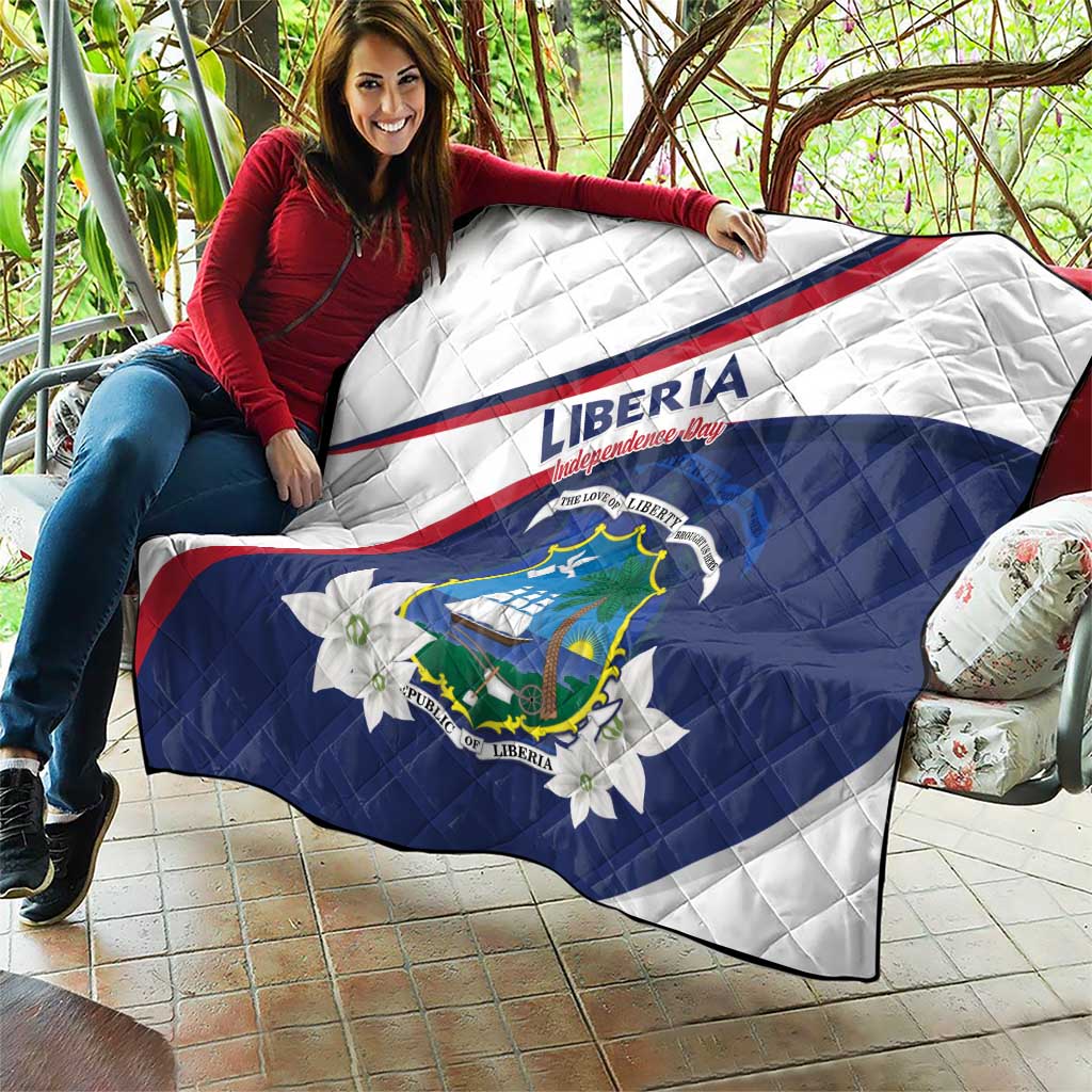 Liberia Independence Day Quilt Coat Of Arms Pepper Flowers