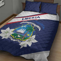 Liberia Independence Day Quilt Bed Set Coat Of Arms Pepper Flowers