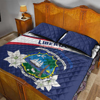 Liberia Independence Day Quilt Bed Set Coat Of Arms Pepper Flowers