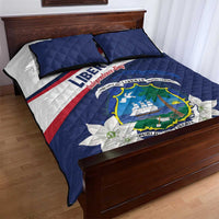 Liberia Independence Day Quilt Bed Set Coat Of Arms Pepper Flowers