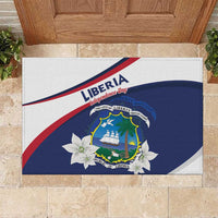 Liberia Independence Day Rubber Doormat Coat Of Arms Pepper Flowers