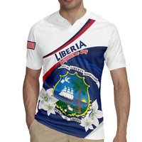 Personalized Liberia Independence Day Rugby Jersey Coat Of Arms Pepper Flowers