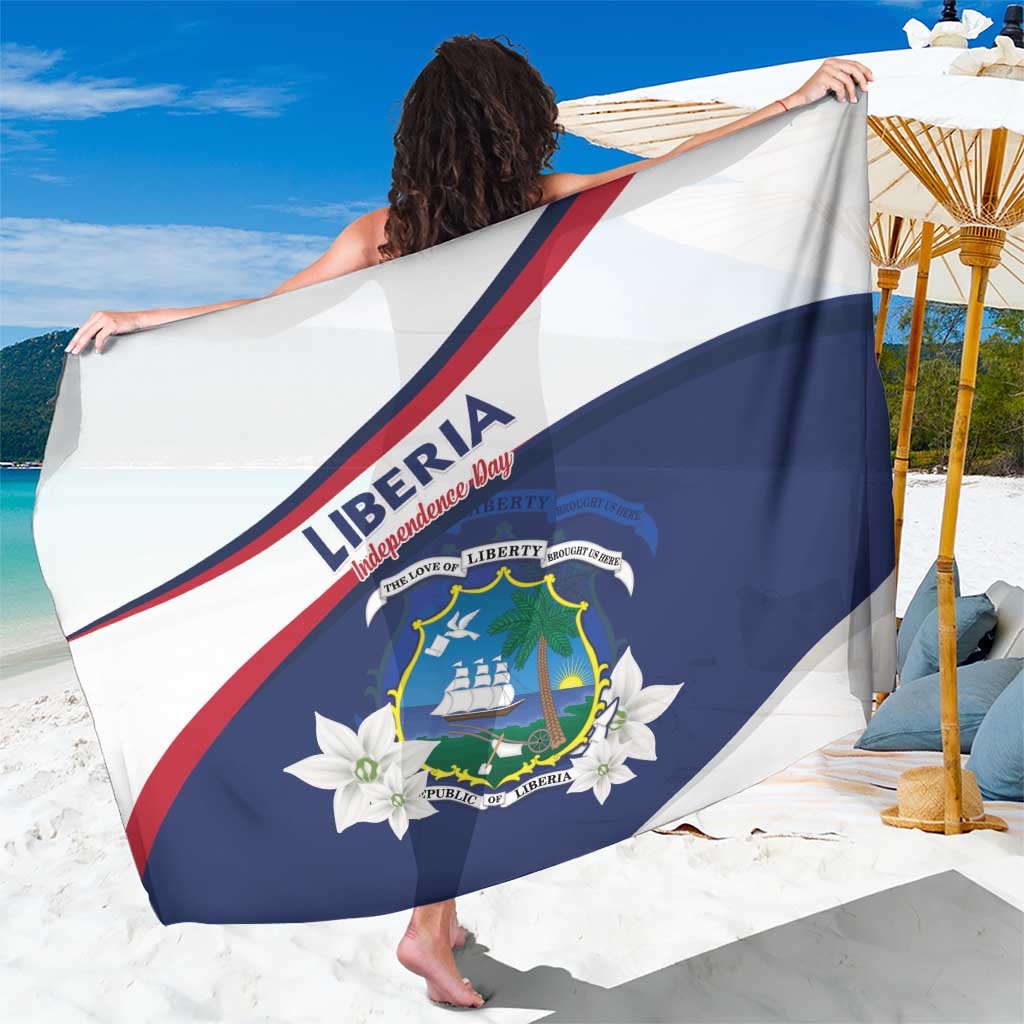 Liberia Independence Day Sarong Coat Of Arms Pepper Flowers