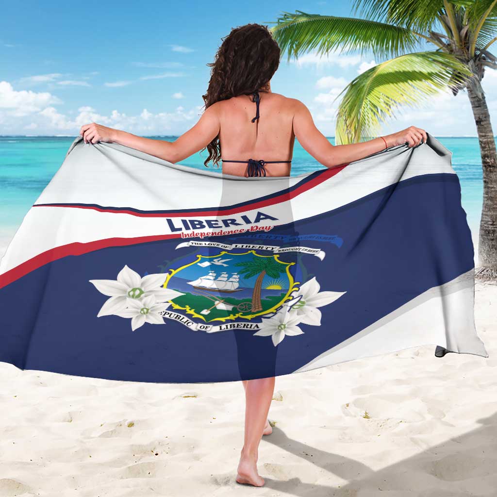 Liberia Independence Day Sarong Coat Of Arms Pepper Flowers