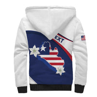 Personalized Liberia Independence Day Sherpa Hoodie Coat Of Arms Pepper Flowers