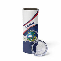 Personalized Liberia Independence Day Skinny Tumbler Coat Of Arms Pepper Flowers