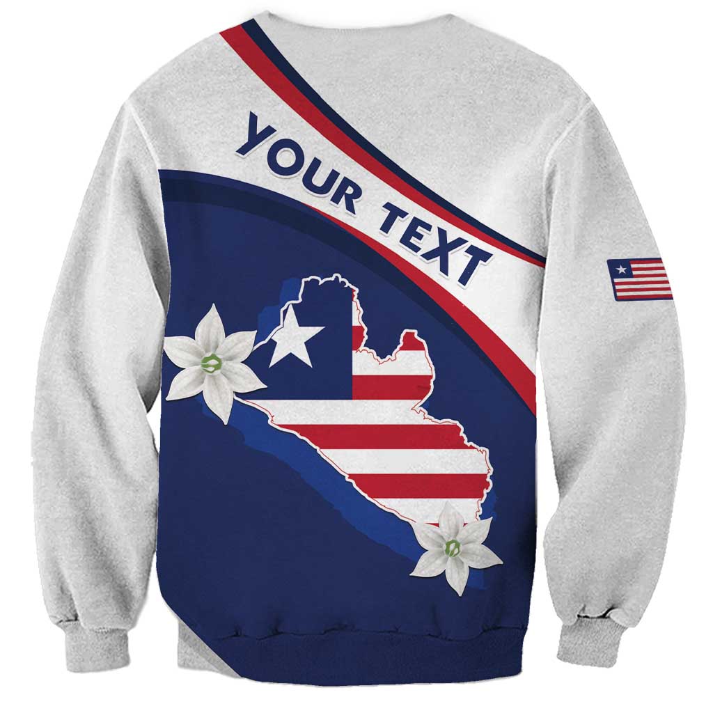 Personalized Liberia Independence Day Sweatshirt Coat Of Arms Pepper Flowers