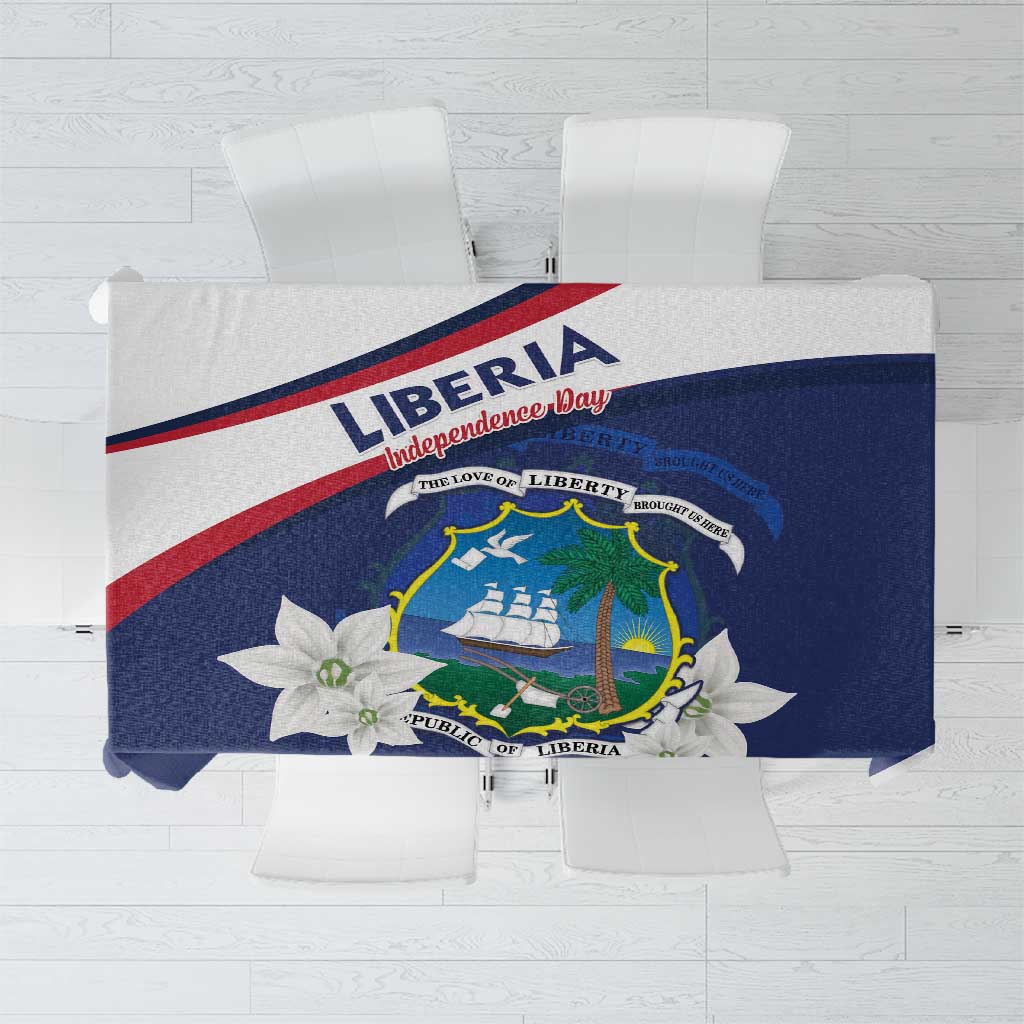 Liberia Independence Day Tablecloth Coat Of Arms Pepper Flowers