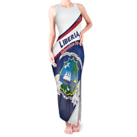 Personalized Liberia Independence Day Tank Maxi Dress Coat Of Arms Pepper Flowers