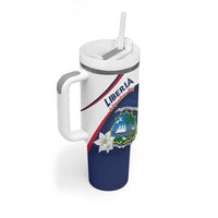 Personalized Liberia Independence Day Tumbler With Handle Coat Of Arms Pepper Flowers