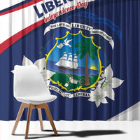 Liberia Independence Day Window Curtain Coat Of Arms Pepper Flowers