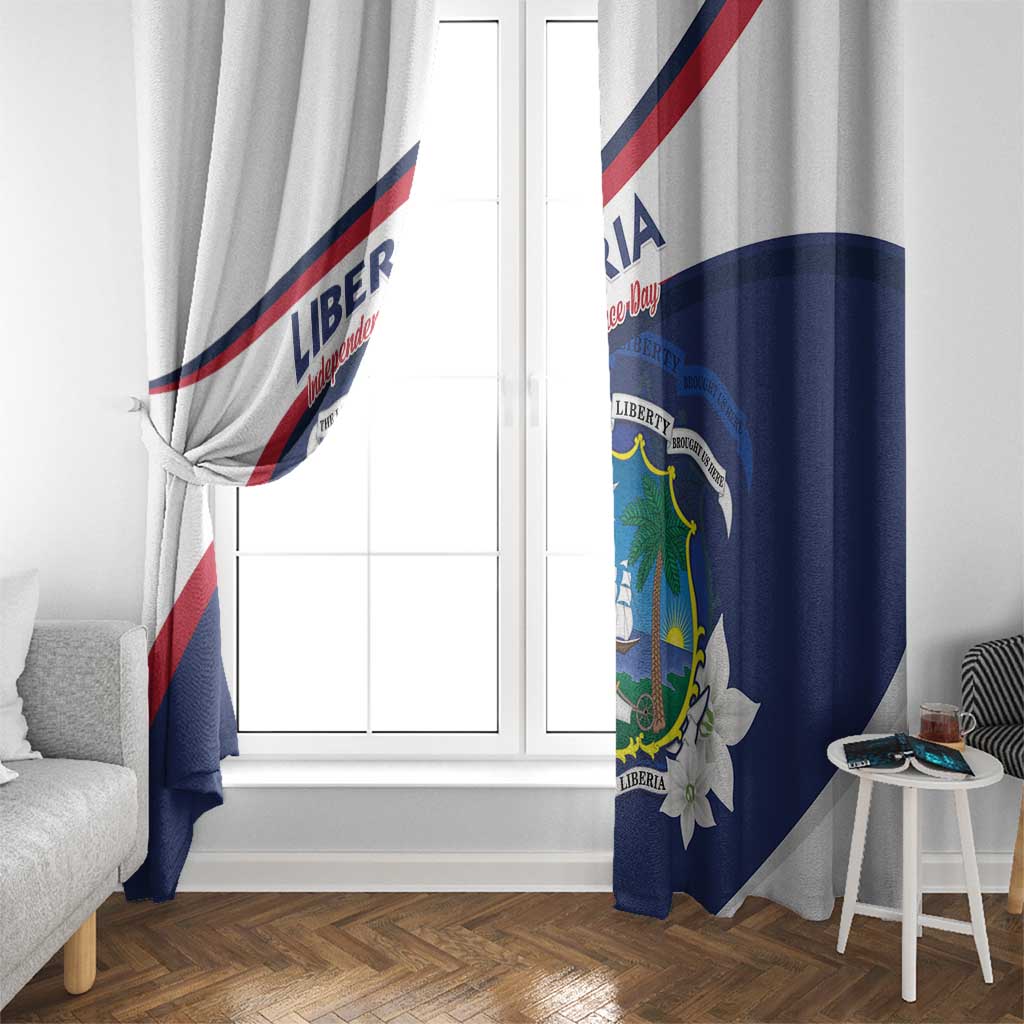 Liberia Independence Day Window Curtain Coat Of Arms Pepper Flowers