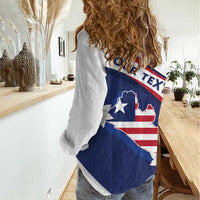 Personalized Liberia Independence Day Women Casual Shirt Coat Of Arms Pepper Flowers