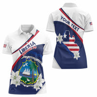 Personalized Liberia Independence Day Women Polo Shirt Coat Of Arms Pepper Flowers