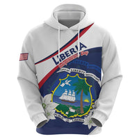 Personalized Liberia Independence Day Zip Hoodie Coat Of Arms Pepper Flowers
