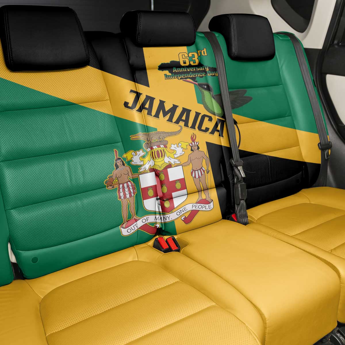 Jamaica Back Car Seat Cover 63rd Anniversary Independence Day