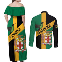 Jamaica Couples Matching Off Shoulder Maxi Dress and Long Sleeve Button Shirt 63rd Anniversary Independence Day