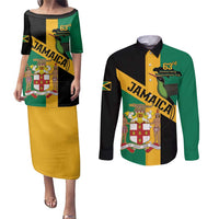 Jamaica Couples Matching Puletasi and Long Sleeve Button Shirt 63rd Anniversary Independence Day