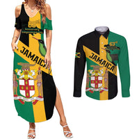 Jamaica Couples Matching Summer Maxi Dress and Long Sleeve Button Shirt 63rd Anniversary Independence Day