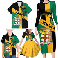 Jamaica Family Matching Long Sleeve Bodycon Dress and Hawaiian Shirt 63rd Anniversary Independence Day