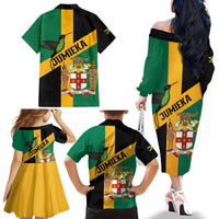 Jamaica Family Matching Off The Shoulder Long Sleeve Dress and Hawaiian Shirt 63rd Anniversary Independence Day