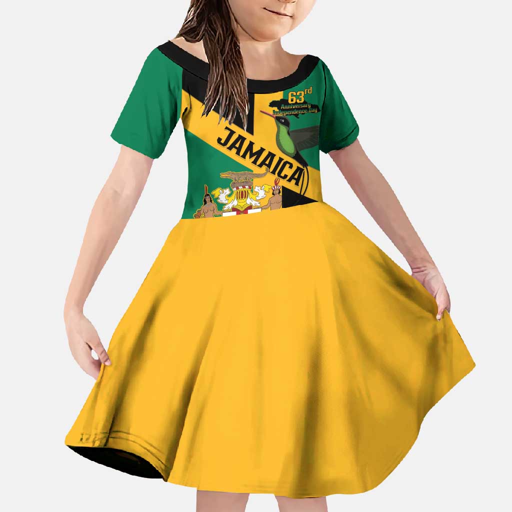 Jamaica Family Matching Off Shoulder Maxi Dress and Hawaiian Shirt 63rd Anniversary Independence Day