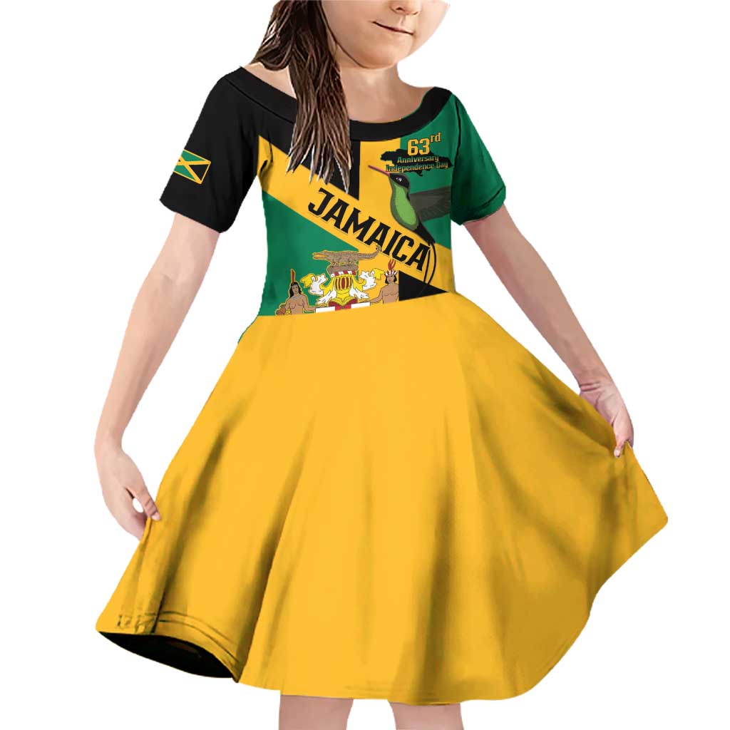 Jamaica Family Matching Off Shoulder Short Dress and Hawaiian Shirt 63rd Anniversary Independence Day